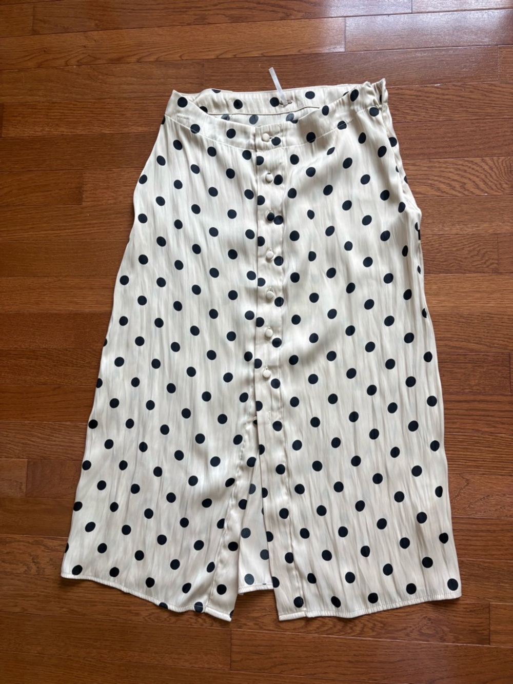 Free people Polka Dot Button-Front Midi Skirt - Cream/Black